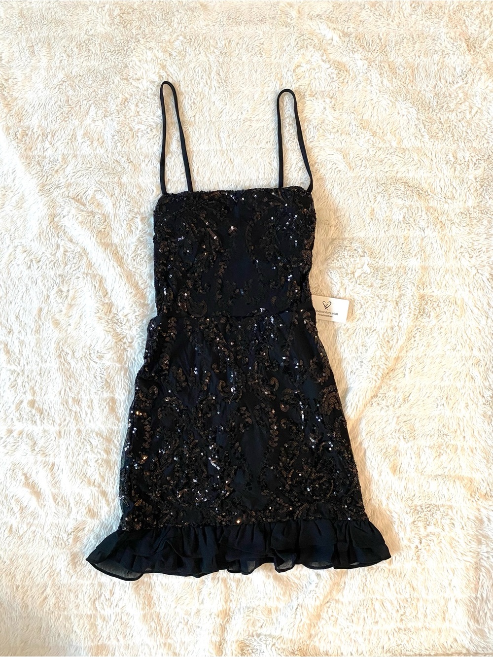 NWT Windsor Afterparty Glow Sequin Ruffle Mini Dress XS